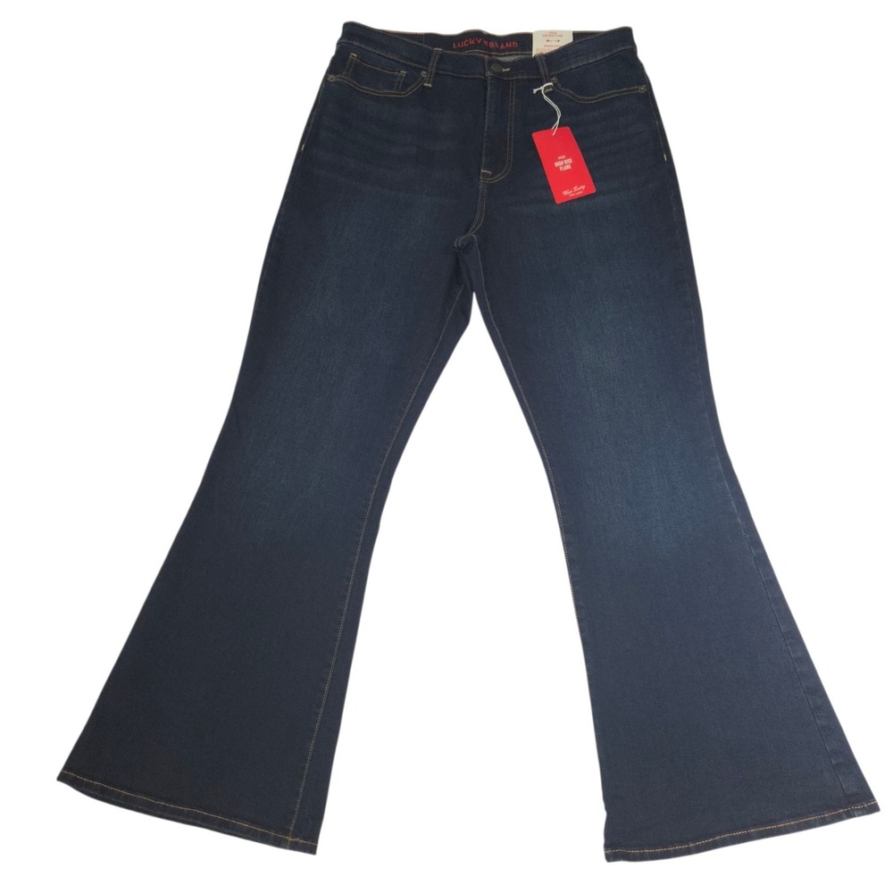 Lucky Brand Women's Denim Jeans Stevie High Rise Flare Size 14/32 Ankle Stretch‎